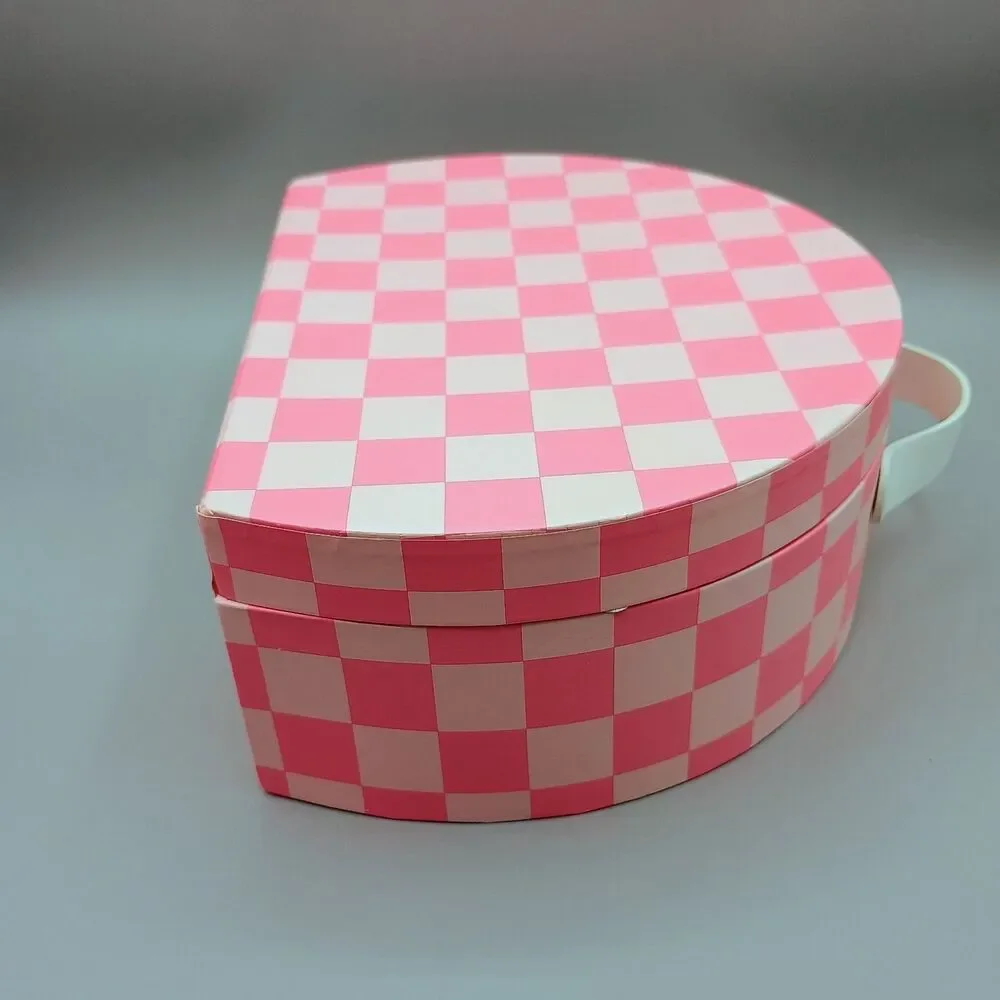 Small Novelty Suitcase Pink/White Checkered Target Bullseye Playground 2024